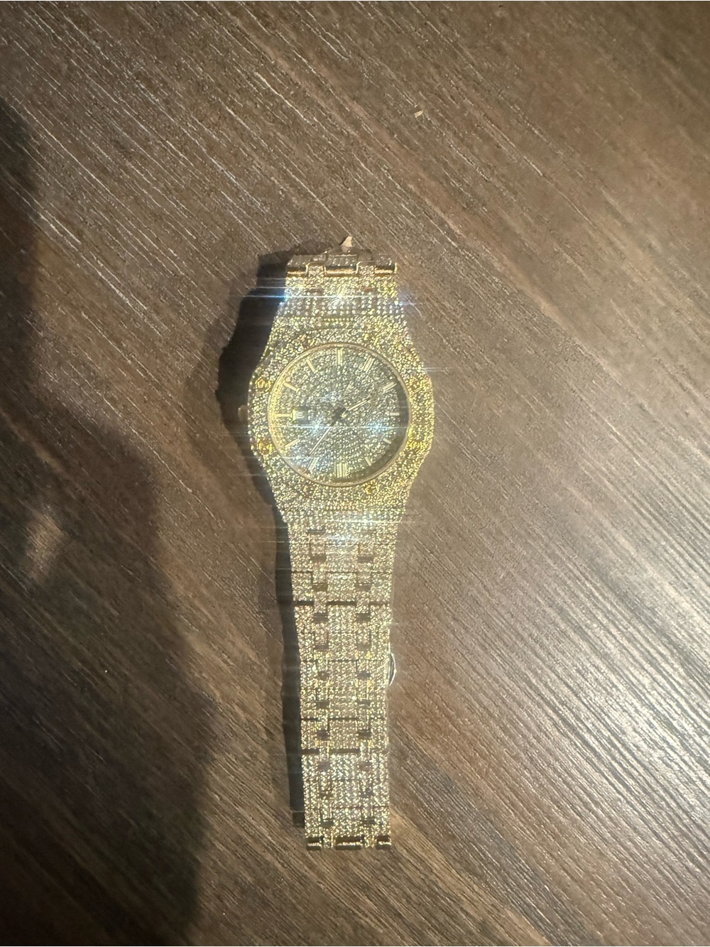 Gold Tone Crystal Pavé Bracelet Watch